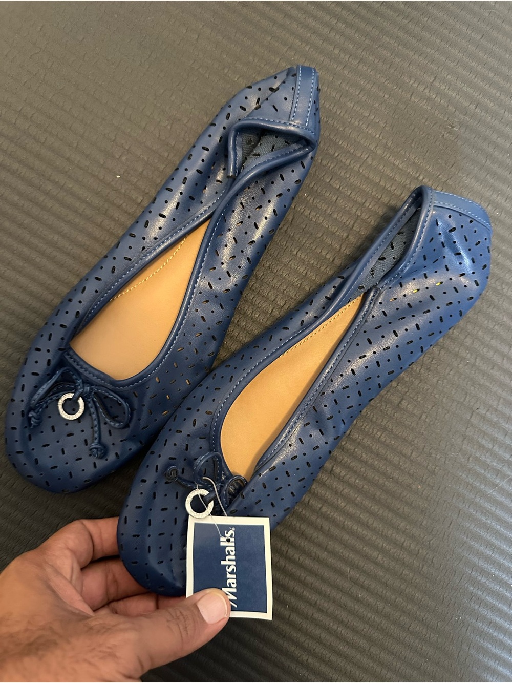 Nautica Navy Perforated Ballet Flats